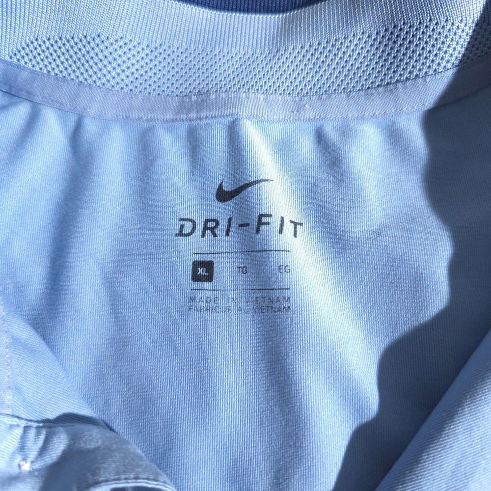 Nike Golf Polo Mens XL Blue Dri-FIT Triangle Print BQ6856-460 Short Sleeve Shirt - Picture 6 of 10